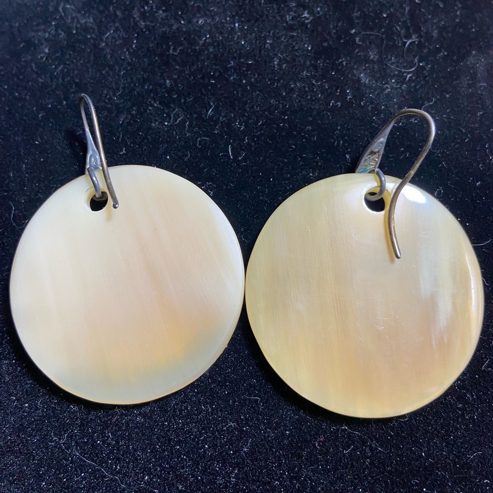 Beautiful round bone hanging earrings